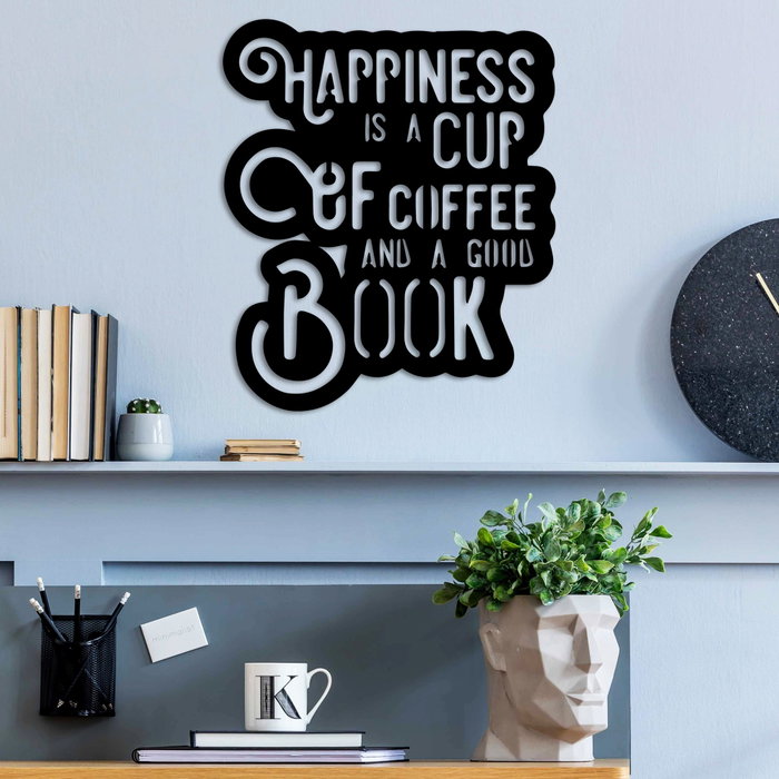 Wallity Happiness Coffee Escultura de pared negra
